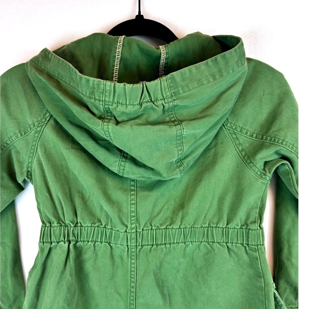 Gap Kids Olive Green Utility Field Jacket Hooded Cotton Twill Girls Size M 8-9Y - Picture 9 of 12